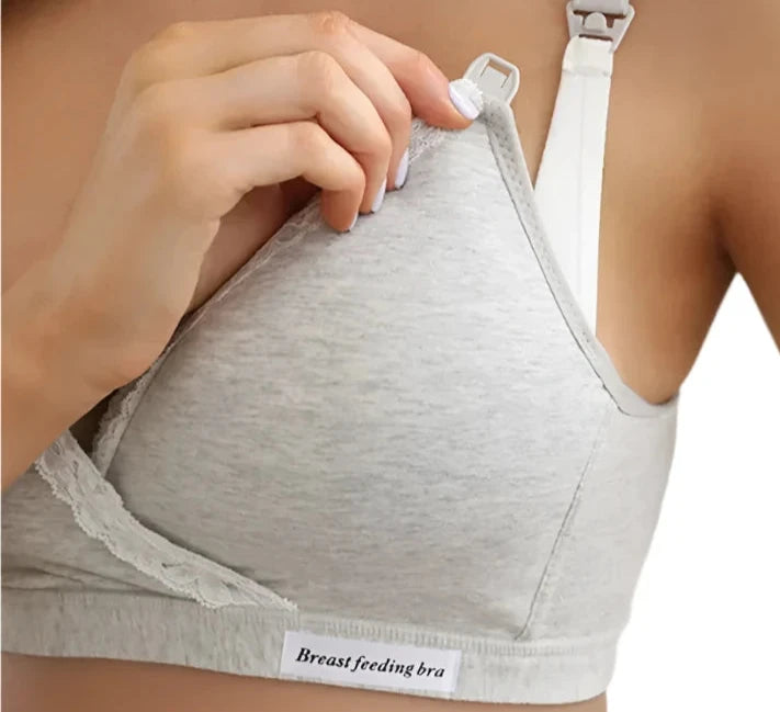 Maternity Lace Trim Nursing Bra - One Size Cup