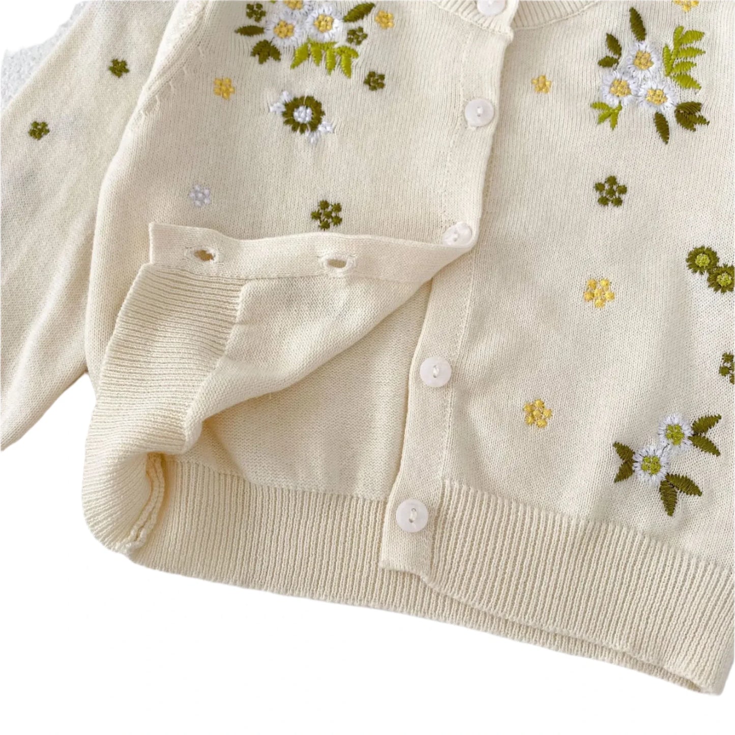 Flower Embroidery Baby Cardigan