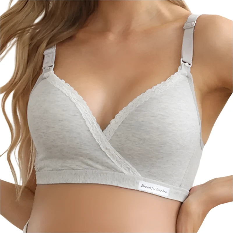 Maternity Lace Trim Nursing Bra - One Size Cup