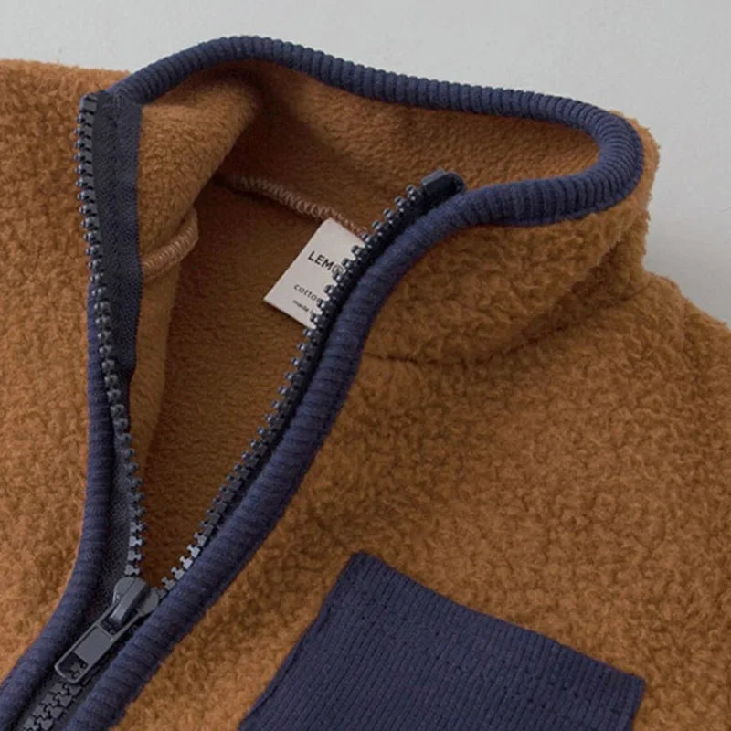 Fleece Patchwork Jumpsuit