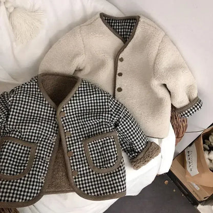 Reservable Plaid Plush Jacket