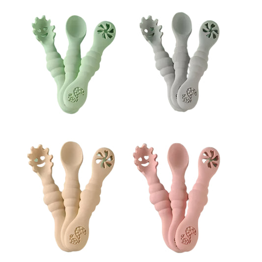 3PCS Silicone Spoon Fork