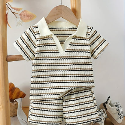 Waffle Knit Polo Set