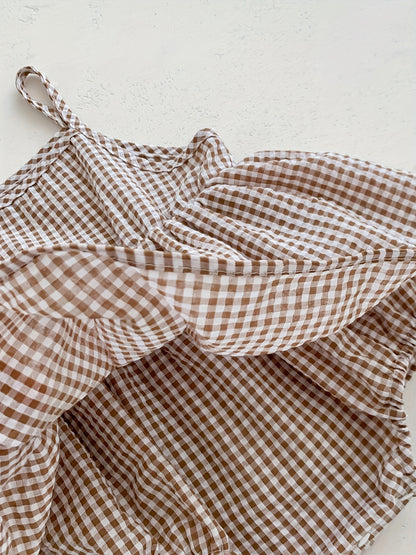 Plaid Romper Dress