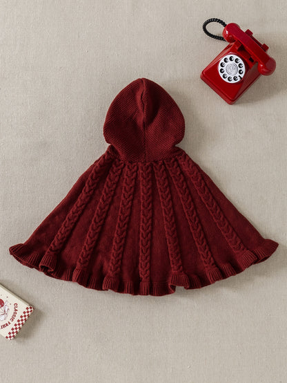 Hooded Knit Poncho