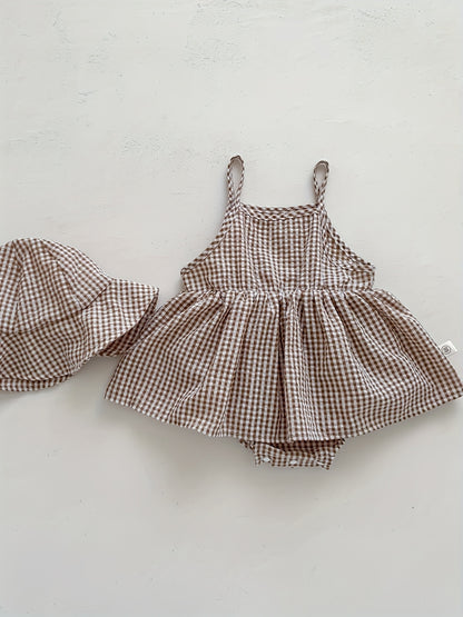 Plaid Romper Dress