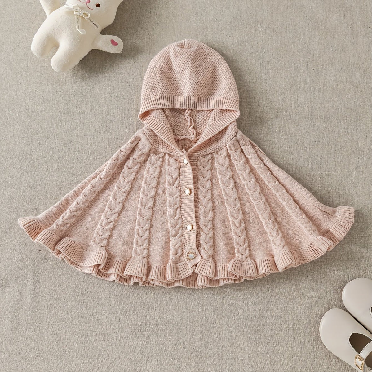 Hooded Knit Poncho