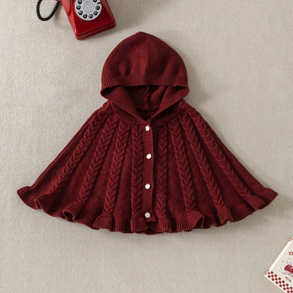 Hooded Knit Poncho